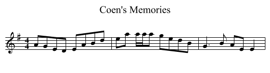Coen's Memories - staff notation