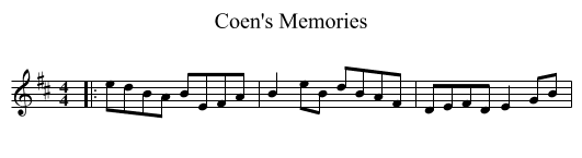 Coen's Memories - staff notation