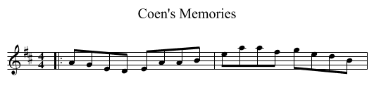 Coen's Memories - staff notation
