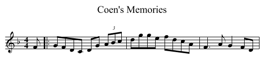 Coen's Memories - staff notation