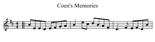 Coen's Memories - staff notation