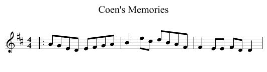 Coen's Memories - staff notation