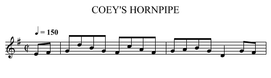COEY'S HORNPIPE - staff notation