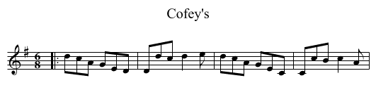 Cofey's - staff notation