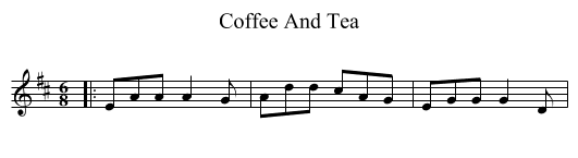Coffee And Tea - staff notation