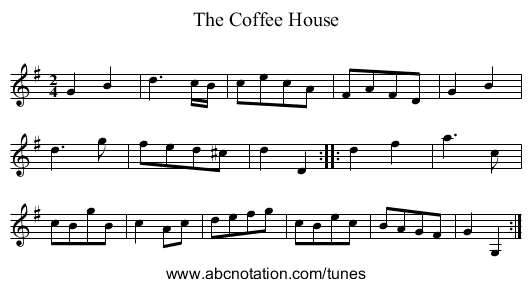 Coffee House, The - staff notation