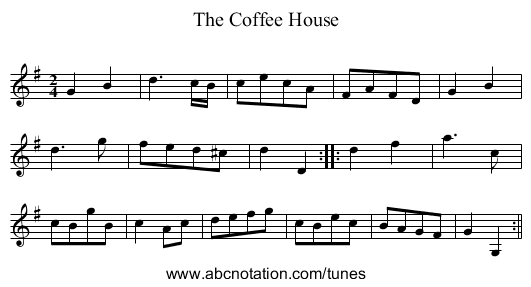 Coffee House, The - staff notation