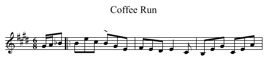 Coffee Run - staff notation