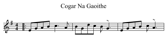 Cogar Na Gaoithe - staff notation