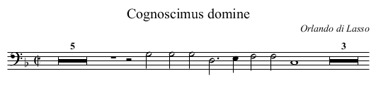 Cognoscimus domine - staff notation