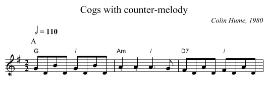 Cogs with counter-melody - staff notation