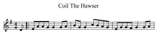 Coil The Hawser - staff notation