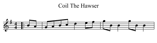 Coil The Hawser - staff notation