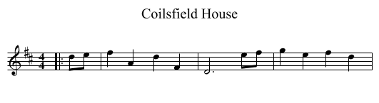 Coilsfield House - staff notation