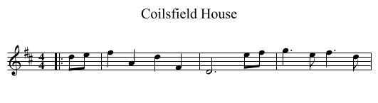 Coilsfield House - staff notation