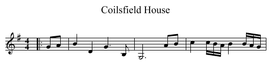 Coilsfield House - staff notation