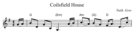 Coilsfield House - staff notation