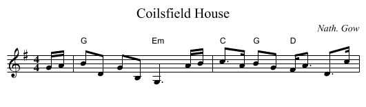 Coilsfield House - staff notation