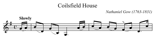 Coilsfield House - staff notation