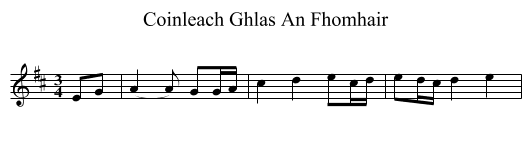 Coinleach Ghlas An Fhomhair - staff notation