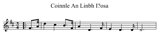 Coinnle An Linbh I?osa - staff notation