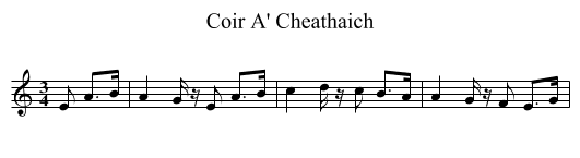 Coir A' Cheathaich - staff notation