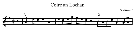 Coire an Lochan - staff notation