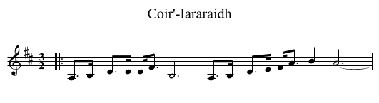 Coir'-Iararaidh - staff notation
