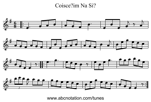 Coisce?im Na Si? - staff notation