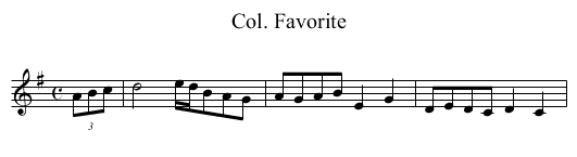 Col. Favorite - staff notation