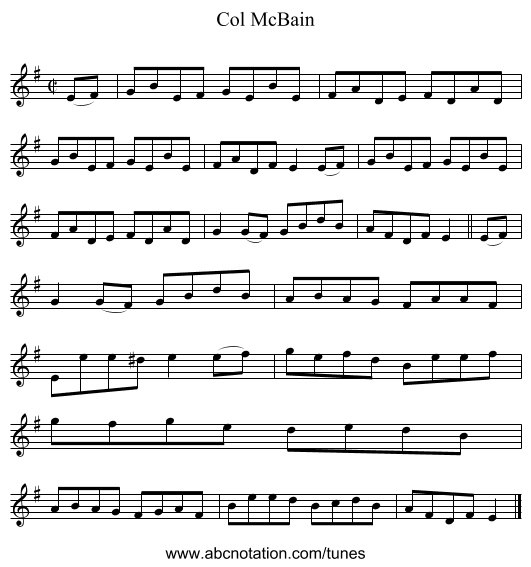 Col McBain - staff notation