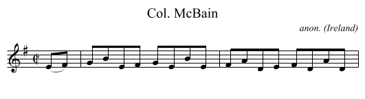 Col. McBain - staff notation