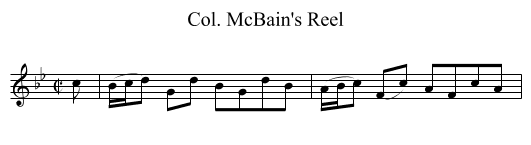 Col. McBain's Reel - staff notation