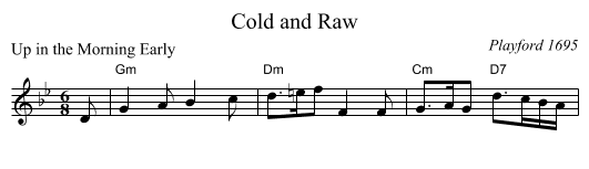 Cold and Raw - staff notation