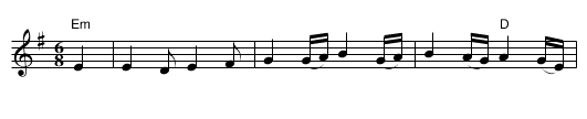 Cold Blows the Wind - staff notation