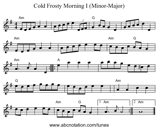 Cold Frosty Morning I (Minor-Major) - staff notation