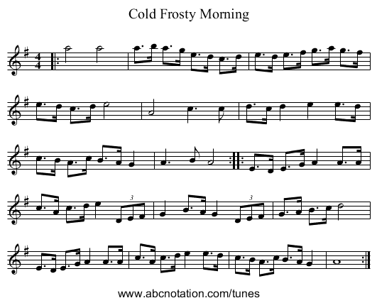 Cold Frosty Morning - staff notation