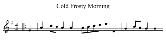 Cold Frosty Morning - staff notation