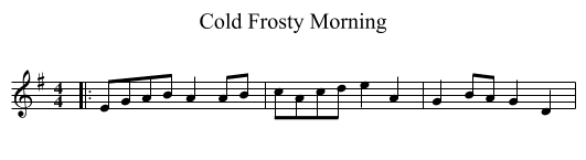 Cold Frosty Morning - staff notation