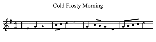 Cold Frosty Morning - staff notation