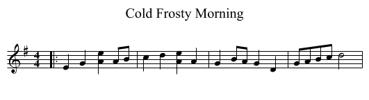 Cold Frosty Morning - staff notation