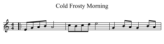 Cold Frosty Morning - staff notation