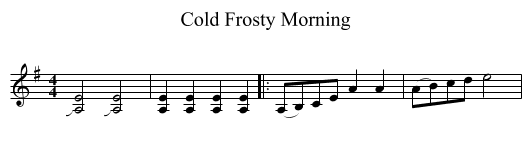 Cold Frosty Morning - staff notation