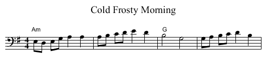 Cold Frosty Morning - staff notation
