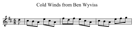 Cold Winds from Ben Wyviss - staff notation