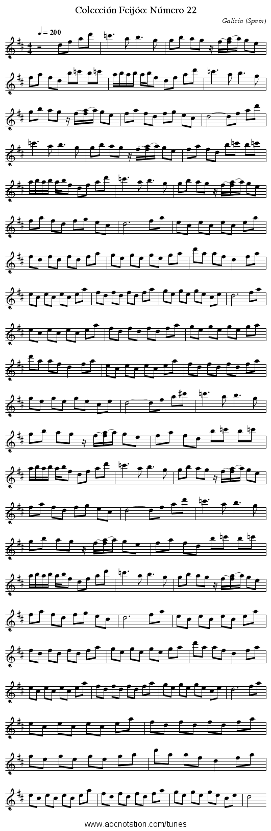 Colección Feij&oacute;o: N&uacute;mero 22 - staff notation