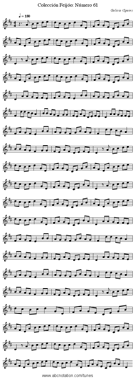 Colección Feij&oacute;o: N&uacute;mero 61 - staff notation