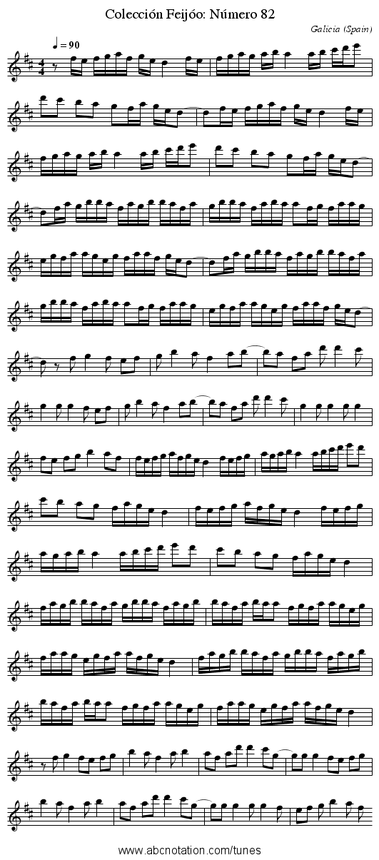 Colección Feij&oacute;o: N&uacute;mero 82 - staff notation