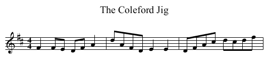 Coleford Jig, The - staff notation