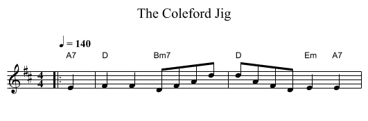 Coleford Jig, The  - staff notation